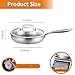 DELARLO Kitchen Whole Body Tri-Ply Stainless Steel Frying Pan, 12 inch,Stainless Steel, Oven safe induction skillet, Pots and Pans set,Suitable for All Stove