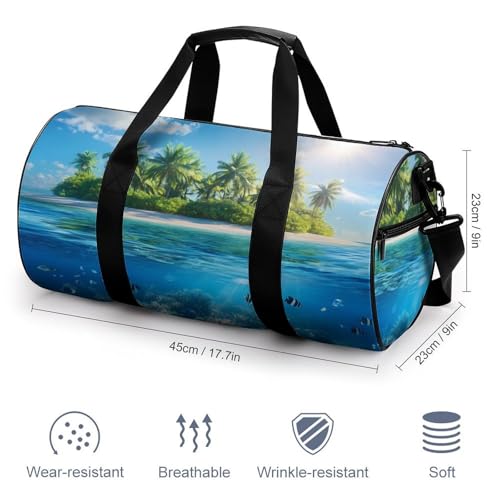Tropical Island Snorkeling Fish Gym Bag Travel Duffel Bag Lightweight Carry On Weekender Bag Tote Bags for Women Men2