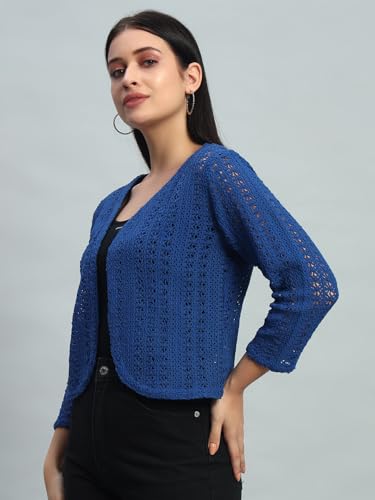 Image of NATURE CRAFT Cotton Shrug, Round neck Shrug, 3 /4 Sleeve Shrug, Shrug for Women, Shrug for Girls, Shrug, Women Shrug