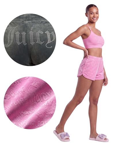 Image of Juicy Couture Women's 2-Pack Sleep and Lounge Velvet Fleece Dolphin Shorts