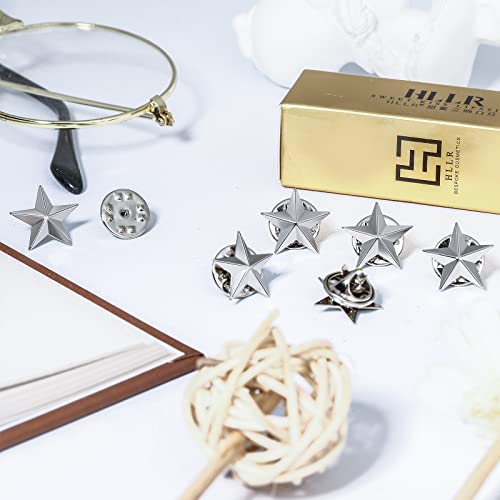 40 Pieces Star Badge Lapel Pin for 4th of July Memorial Independence Day Celebration Veterans Day Party Labor Theme Party Costume Decorations(Silver)