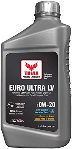 Triax Euro Lv 0W-20 Full Syn Pao Esters Engine Oil Compatible With Bmw Ll-12+, Ll-17+, Mb 229.71, Vw 508.00/509.00 (6 Quart Pack) #TOP1