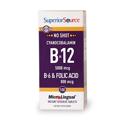 Superior Source No Shot B12 Multivitamins, 5000 Mcg, 100 Count #TOP17