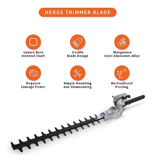 Hedge Trimmer Head, Double Blade Backpack Hedge Trimmer Head, 26mm Hedge Trimmer Blade Attachment Replacement Parts, 65 Manganese Steel Aluminum Alloy Hedge for Brush Cutters by Gugxiom - Image 2