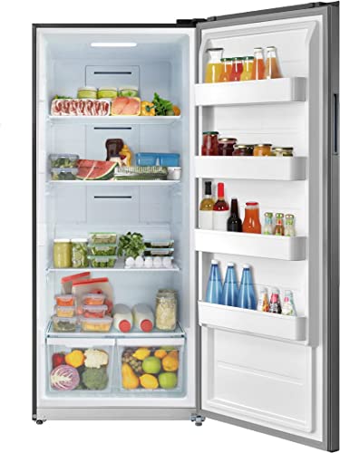 Forté F21Aresss 33 All Refrigerator 21 Cu. Ft. Capacity Quick Freeze Temperature Door Alarm Led Spillproof Glass Shelves Electronic Adjustable Legs Total No Frost Recessed H Le In Stainless Steel #TOP4