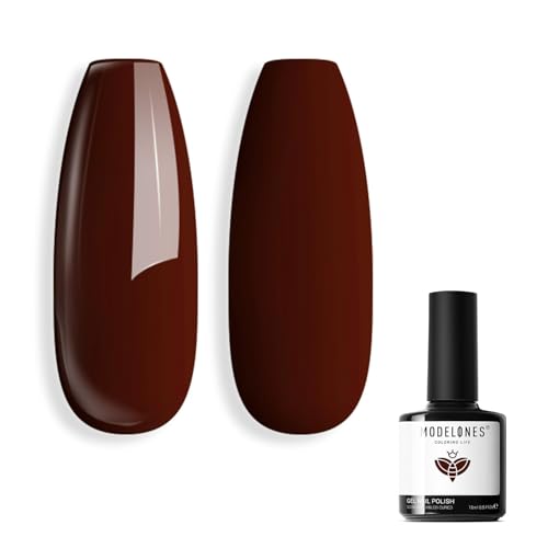 modelones Gel Nail Polish Red Burgundy Nail Dark Red Brown Gel Nail Polish