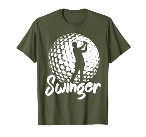 Swinger Golfer Golf T-Shirt, Men, Olive Green, Small