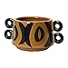 Bloomingville Hand Painted Stoneware Planter with Handles, Brown and Black