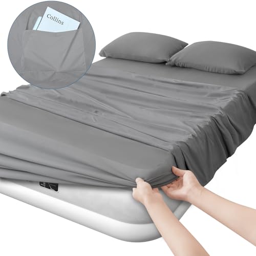Deep Pocket Sheets Queen Sheet Sets for Air Mattress with Pocket on Side by SPRINGSPIRIT - Used condition - Image 2