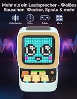 Divoom Ditoo Multifunctional Pixel Art LED Tragbarer Bluetooth Lautsprecher, 256 Programmierbares LED Panel mit Party Licht, Smart Digital Tischuhr, Gaming Musikbox unterstützt TF Karte & Radio (blue) – Ansicht 8
