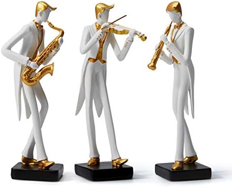Amoy-Art Music Gifts Sculpture Piano Statue Figurine Polyresin Saxophone Decor 25cm