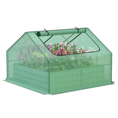 Aoodor Galvanized Raised Garden Bed & Greenhouse Kit