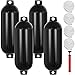 Mophorn Ribbed Twin Eyes Boat Fender Black Boat Fender Bumper Pack of 4 and Pump to Inflate (Black, 8 x 27 inches)