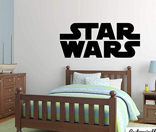 Star Wars Wall Decal | Vinyl Movie Sticker Logo for Kids Playroom, Bedroom, or Birthday Party | Boy's or Girl's Room Decor | Small and Large Sizes | Black, White, Pink, Purple, Other Colors
