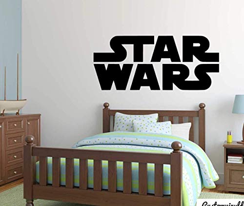 Star Wars Wall Decal | Vinyl Movie Sticker Logo For Kids Playroom, Bedroom, Or Birthday Party | Boy's Or Girl's Room Decor | Small And Large Sizes | Black, White, Pink, Purple, Other Colors #TOP12