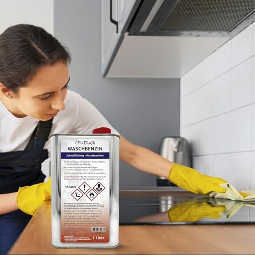 Centra24 Waschbenzin, 1 Liter, Fettlöser, Reinigungsbenzin, als Fleckentferner für Kunststoffe, Textilien - Fettlöser uvm, Siedegrenzbenzin