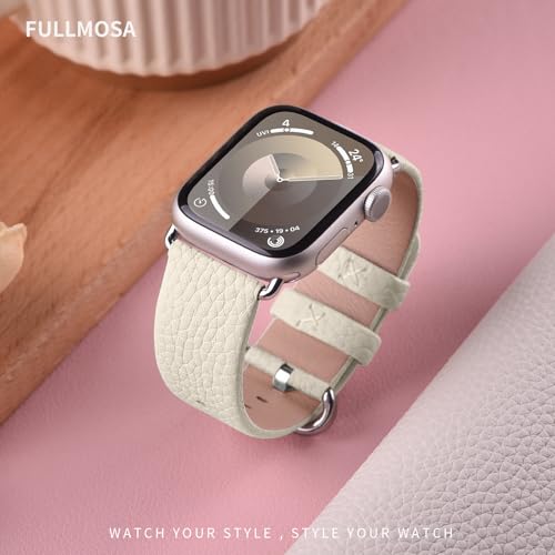 Image of Fullmosa Watch Band Compatible with Red Apple Watch Leather Band 42mm 41mm 40mm 38mm, iWatch Band for Series ultra3 /2 /1 SE3 /2 /1 11 /10 /9 /8 /7 /6 / /5 /4 /3 for Men Women