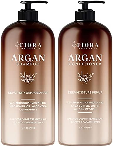 Shampoo and Conditioner Sets with Moroccan Argan Oil - Sulfate Free Hydrating Shampoo & Conditioner to Repair Damaged Hair and Restore Strength - Safe for Color & Keratin Treated Hair - For Men and Women
