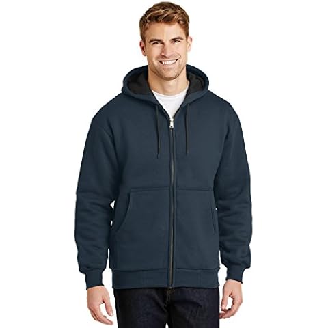 Cornerstone Men's Heavyweight Full Zip Hooded Sweatshirt with Thermal XXL Navy Cover