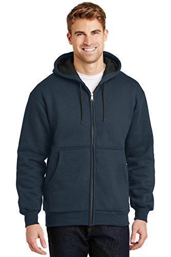 CornerStone Unisex Heavyweight Full Zip Hooded Sweatshirt with Thermal Lining | Zip Hoodie for Men & Women, Adjustable Hood
