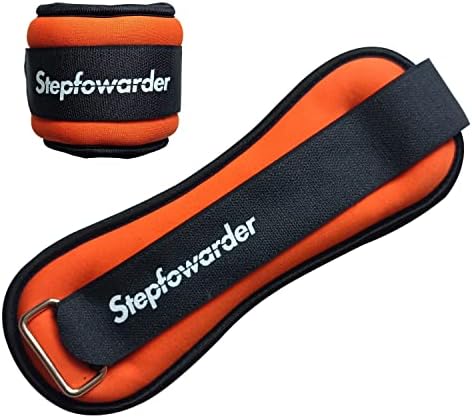 Stepfowarder Ankle/Wrist Weights, 0.3-1kg for a Pair, Three Optional Colors & Weights with Adjustable Strap, 2 Pack