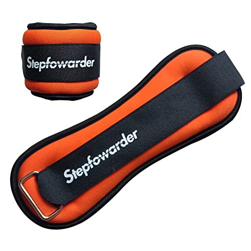 Stepfowarder 2er Set Gewichtsmanschetten 0.3-1.0kg, Gewichtsmanschette Fuß Gewichte für Beine und Arme, 3 Farbvarianten, Laufgewichte für Hand- und Fußgelenke (2 * 0.3KG – Orange)., 10.88 €