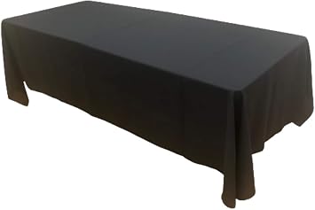 New Star Fabrics Black Poly Poplin Rectangle Polyester Tablecloth | 58 x 108 Inch Linen - Washable - Rectangular Table Cover | for Wedding, Party Supplies, Buffet Table and Holiday Dinner
