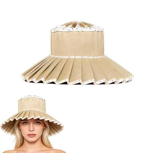 Gorro plegable de paja para mujer con ala ancha miniatura 1