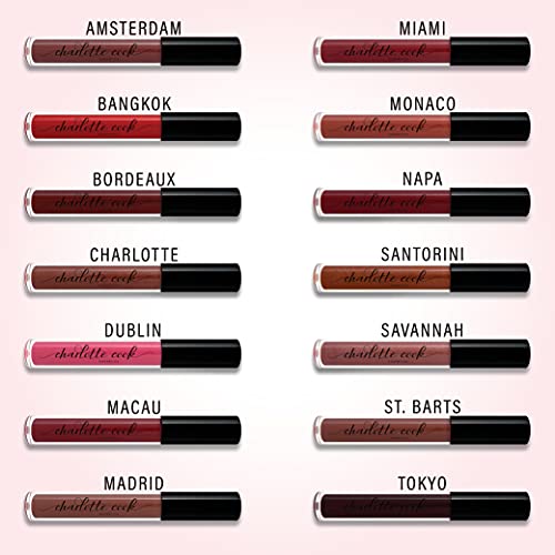 Charlotte Cook Cosmetics Clean Liquid Lipstick | Vegan, Cruelty Free, Non-Gmo, Nontoxic, Dermatologist Tested Lip Color | Moisturizing, High Shine Wear | 0.15 Fl. Oz. | Tokyo #TOP6
