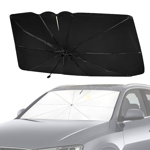 Ombrello Parasole per Parabrezza Per Auto, Parasole Auto Interno Rotazione a 360 ° Sggiornata, Protezione UV e Isolamento Termico, 140X79cm