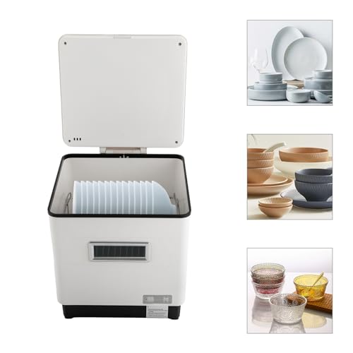 gegeweeret Geschirrspüler für 6 Gedecke,5dB Leiser Betrieb, Platzsparendes Aufbaugerät,Weiß Tischgeschirrspüler,Vollautomatisches Spülmaschine, Platzsparendes Aufbaugerät