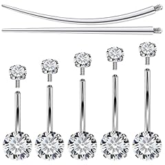 Silver internal thread Belly Button ring 8/10/12/14/16mm