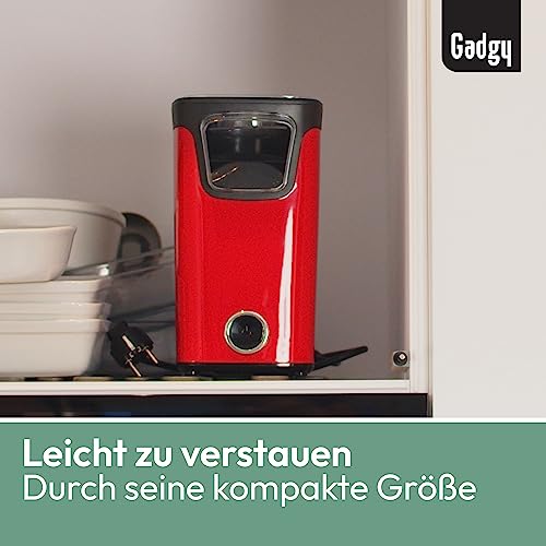 Foto von Gadgy Heißluft Popcornmaschine 2L - Ölfrei mit Messlöffel - Retro Rot