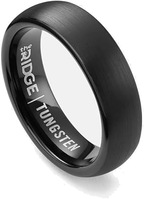 The Ridge Tungsten Rings For Men - Mens Wedding Band - Strong, Durable and Scratch-Resistant Rounded 6mm Ring With Silicone Band