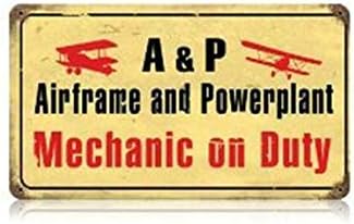 Cartel de metal de aviación mecánico de aviación, póster de metal, decoración de pared, 8 x 12 pulgadas