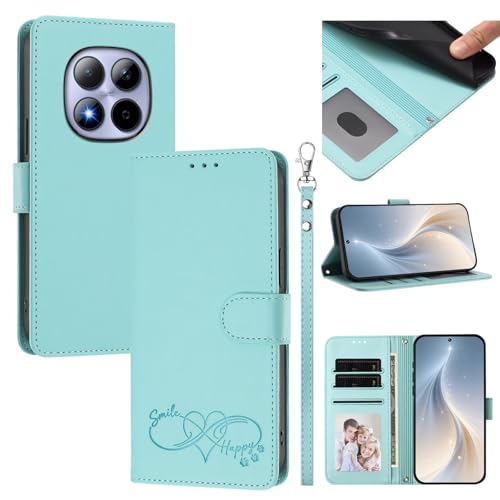Jiajihua Cover Compatible with Redmi Note 15 Pro 4G Phone Case【Card Cash Slot Wallet Design Flip Kickstand Drop Protection】 Mint