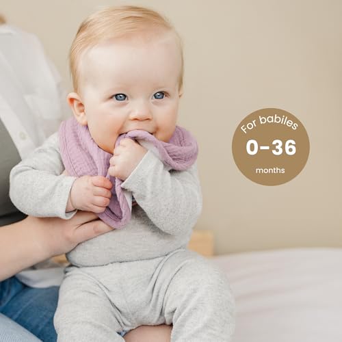 Image of Konssy 10-Pack Muslin Baby Bibs for Drooling and Teething