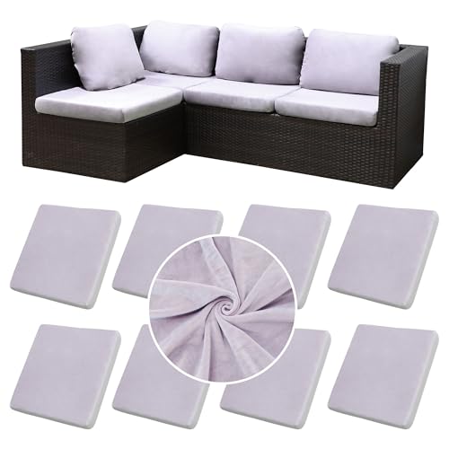 8 Pcs Outdoor Cushion Covers, Patio Sofa Cushion Covers Replacement