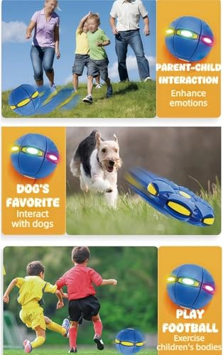 Magic Metaball Hüpfball: Magic Metaball Bouncing Ball für Kinder, Interaktive Fliegende Untertassen-Hüpfbälle, Dual-Form frei umschaltbar mit 6 Lichtern für Eltern-Kind-Spiele