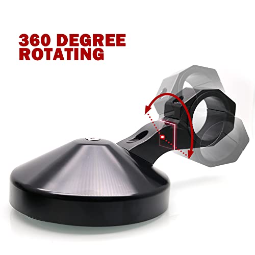 Mzs Utv Mirrors Side View Rear Round Cnc Black Accessories Universal 1.75" Or 2" Compatible With Rzr Rangers Roof Xp Commander Gator Wildcat Trail Mule Pioneer Teryx Rtv Rhinos Viking Sidexside Sxs #TOP4