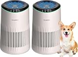 Air Purifiers for Bedroom Home for Smoke Pet Dander Odors 2 Pack Cream