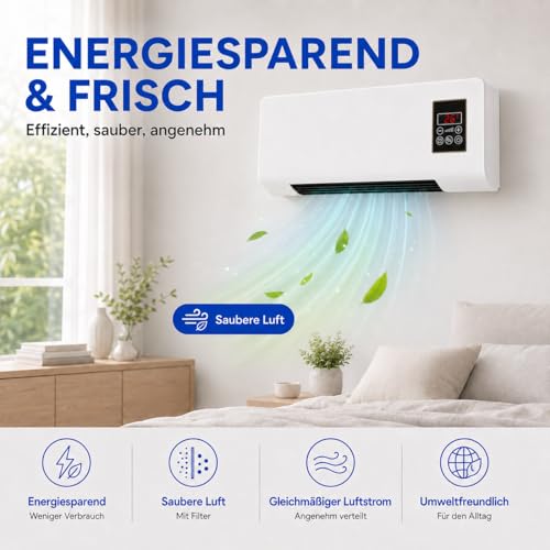 Epicooler Klimaanlage Tragbar, Epicooler Klimaanlage Wand, WandklimageräT Ohne AußEneinheit KüHlventilator FüR KüChe, Schlafzimmer (White)-6