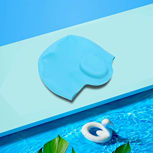 Touca de natação de silicone infantil, estrutura de processo integrada à prova d'água touca de prot