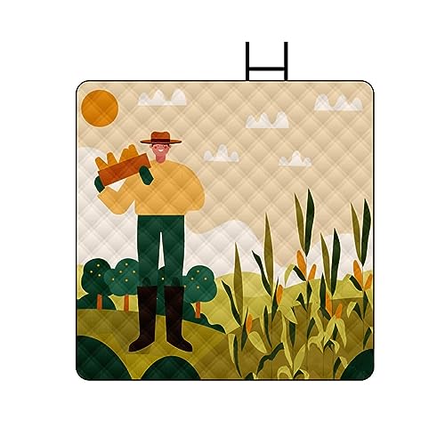 NUALLY Mantas De Picnic Extragrandes De 79 X 79 Pulgadas, Respaldo Impermeable, Plegables, Portátiles, For Exteriores, Suaves, Duraderas, Gruesas, De 3 Capas, For Playa, Camping (Color : B)