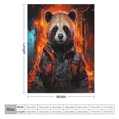 Manta de franela cálida Panda mullida grosor superior sofá 150 x 200 cm 6