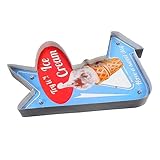  BESTonZON 1 Pc signe de crème glacée enseigne de magasin de crème glacée signes vintage ornement décor tableau lumineux de style rétro panneau lumineux publicitaire de crème glacée ancien
