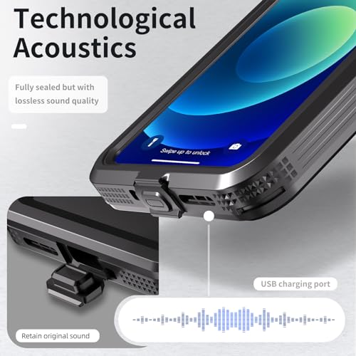 FONREST for Xiaomi Redmi Note 13 5G(Not 4G) IP68 Waterproof Case Full-Body Sealed Slim Snowproof Shockproof Dustproof Underwater TPU PC Hybrid Outdoor Transparent Cover with Hand Strap - Image 7