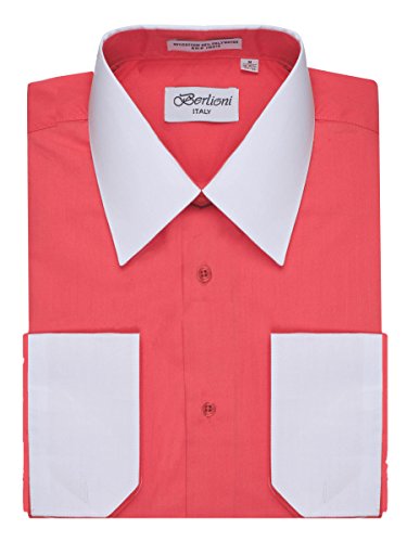 Amazon.com: Berlioni Men's Coral Two Tone Dress Shirt w/Convertible Cuffs - Small 32/33 : Clothing, Shoes & Jewelry Amazon.com: Berlioni Men's Coral Two Tone Dress Shirt w/Convertible Cuffs - Small 32/33 : Clothing, Shoes & Jewelry