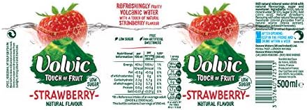 Volvic Touch of Fruit Low Sugar Strawberry Natural Flavoured Water, 12 x 500ml