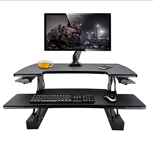 ntumLeap Standing Desk Stand-Up Desktop Converter Corner Stand-Up Desktop Lifting Board Computer Lifting Board for All Workstations,Black-One Size